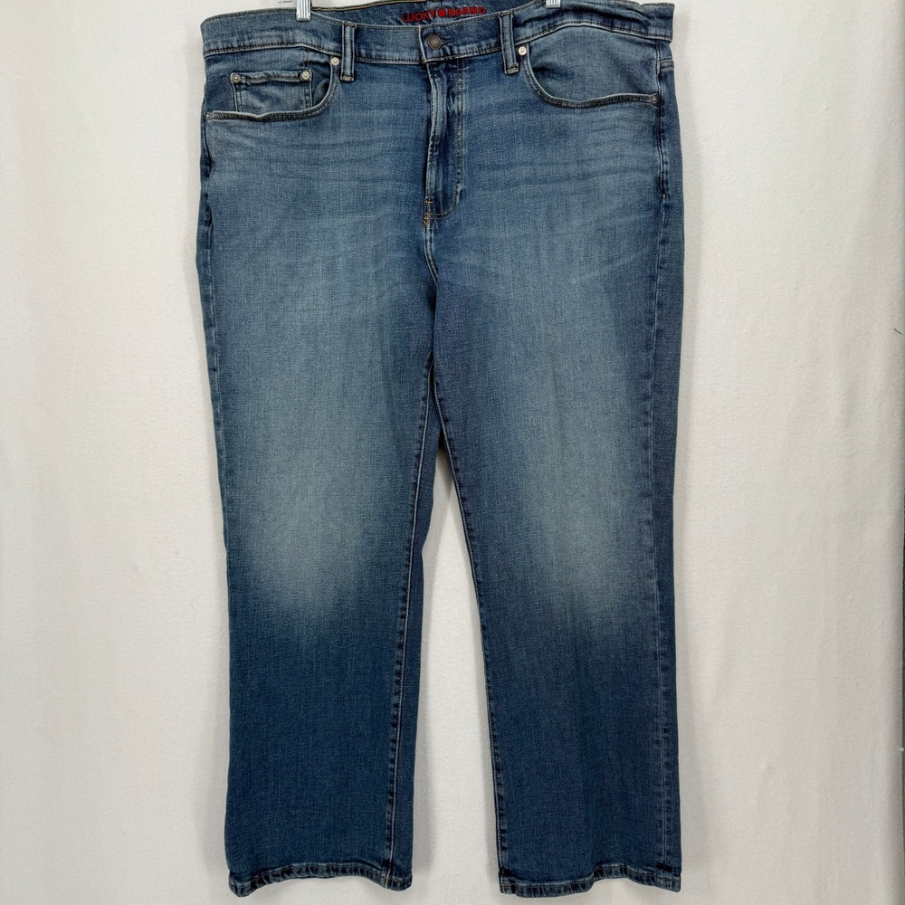 Lucky Brand 181 Relaxed Straight Jeans Mens 44x32 Blue Medium Wash Denim